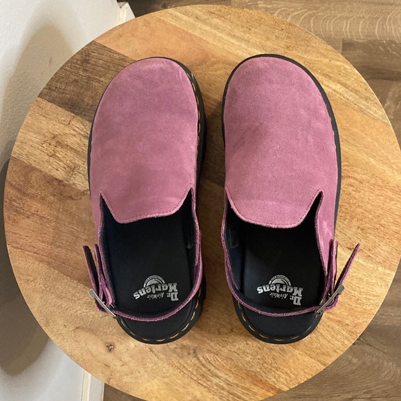 Dr. Martens Zeb Zag Chunky Sole Suede Mule Clogs in Muted Purple - Picture 3 of 12